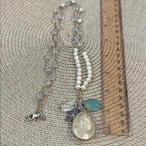 Silpada Pearl and Crystal Necklace with Silver Accents